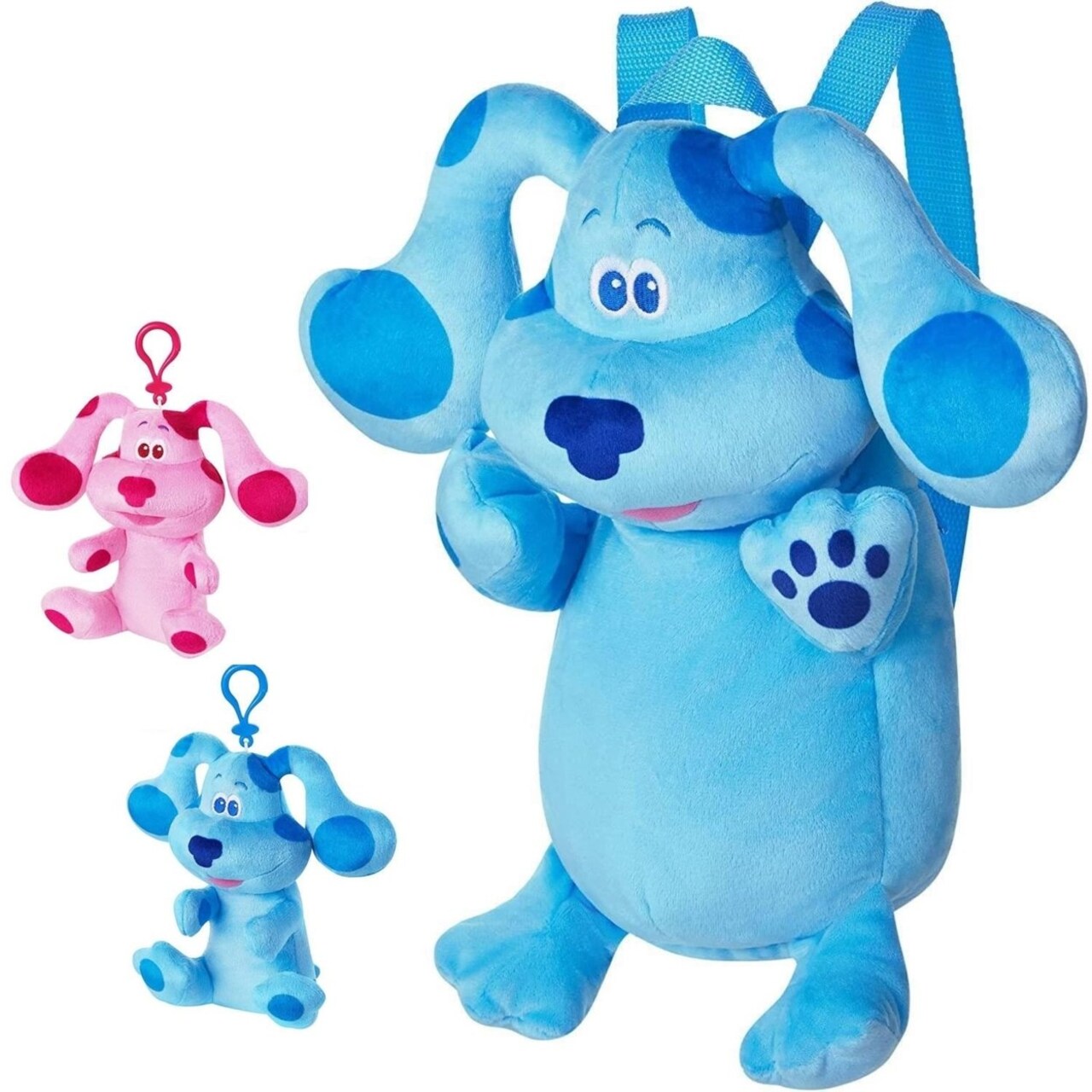 PMI International Blues Clues Blue Plush Set Backpack Clip on Coin Purse Ornament Bundle